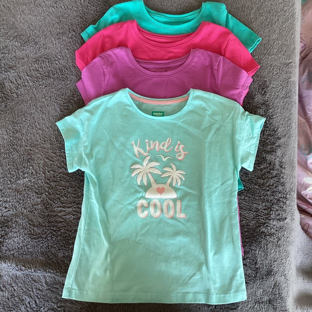365Kids & Wonder Nation Set of 4 T-shirts Size M (7-8)